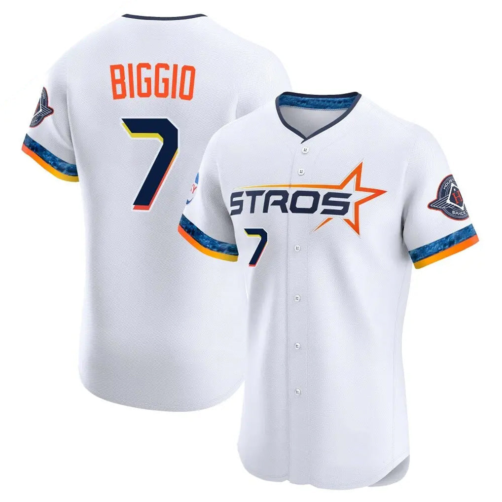 Ldoa H.Astros #7 Craig Biggio Player White City Connect Limited Elite Home Stitched Jerseys