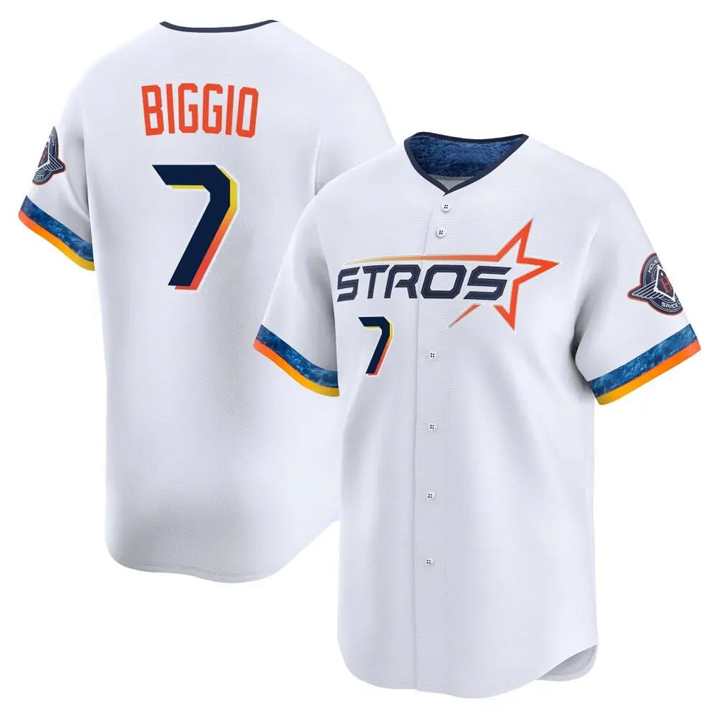 Ldoa H.Astros #7 Craig Biggio Player White City Connect Limited Home Stitched Jerseys