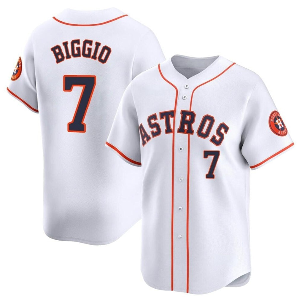 Ldoa H.Astros #7 Craig Biggio Player White Home Limited Stitched Jerseys