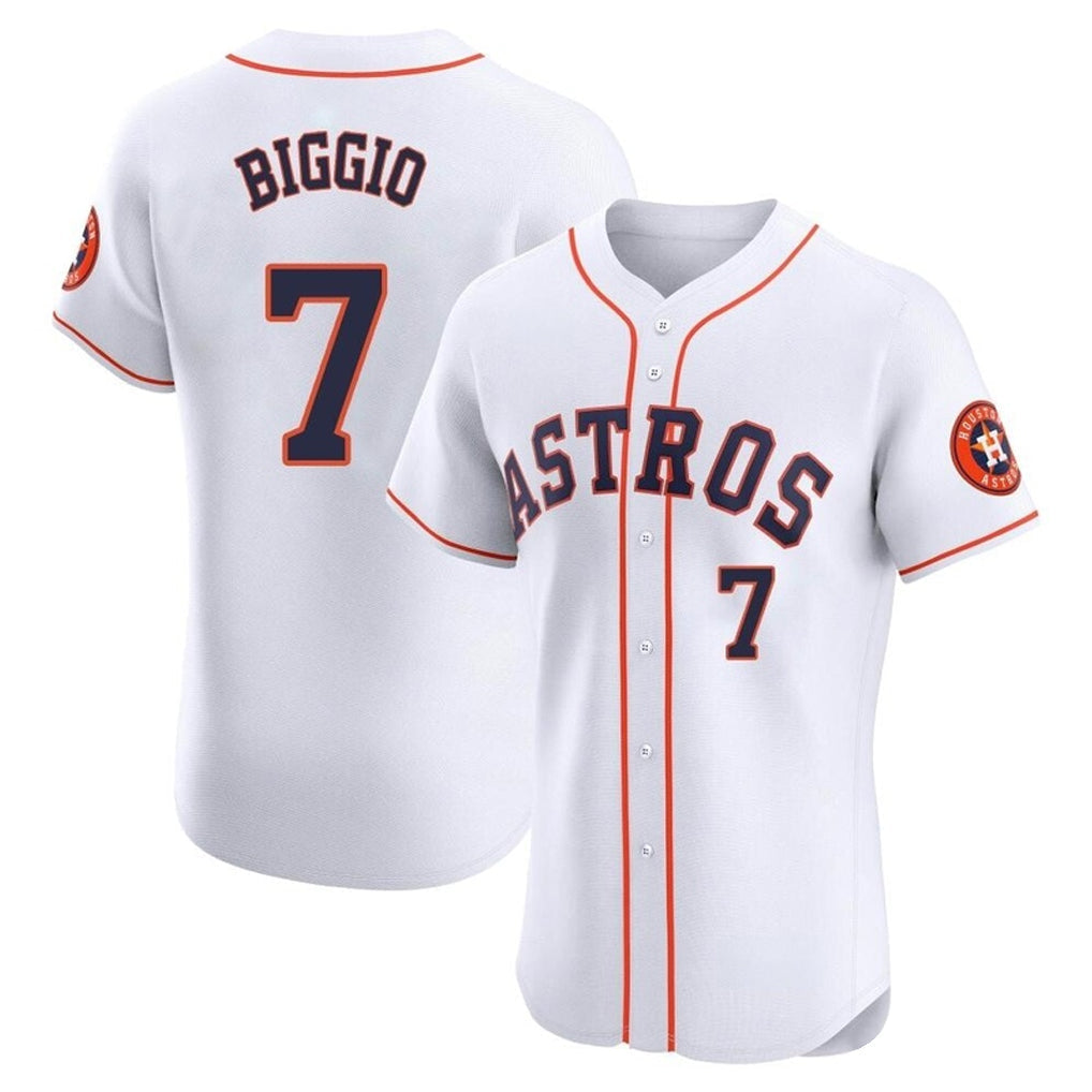 Ldoa H.Astros #7 Craig Biggio Player White Limited Elite Home Stitched Jerseys