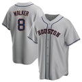 Ldoa H.Astros #8 Christian Walker Player Gray Home Game Stitched Jerseys