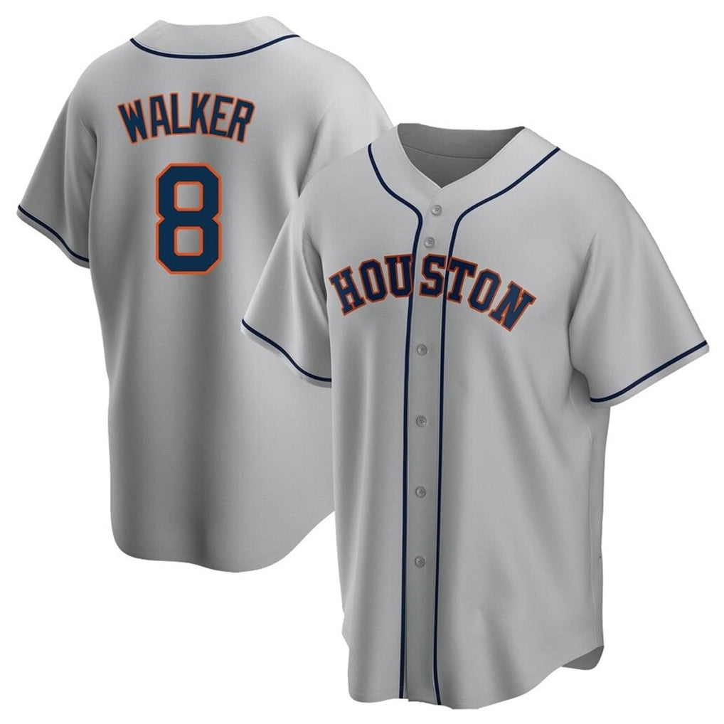 Ldoa H.Astros #8 Christian Walker Player Gray Home Game Stitched Jerseys