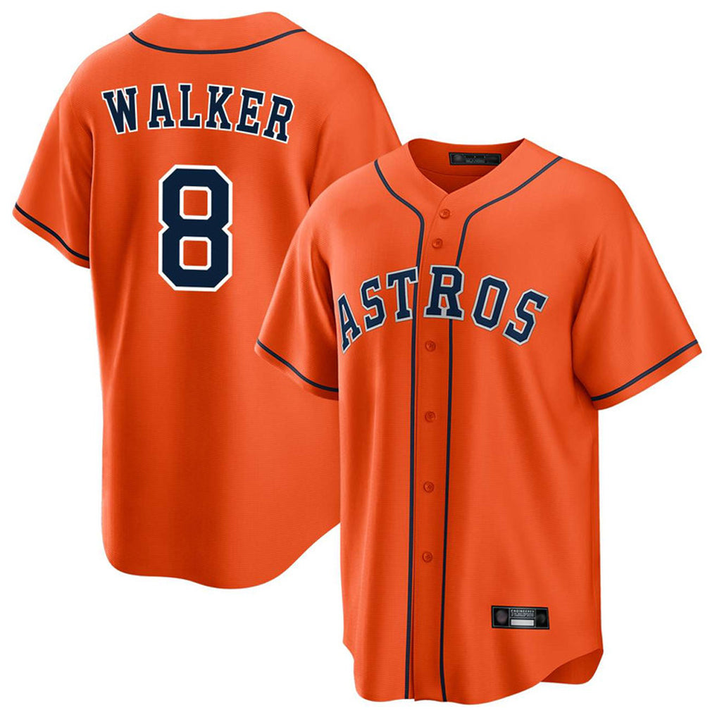 Ldoa H.Astros #8 Christian Walker Player Orange Home Game Stitched Jerseys