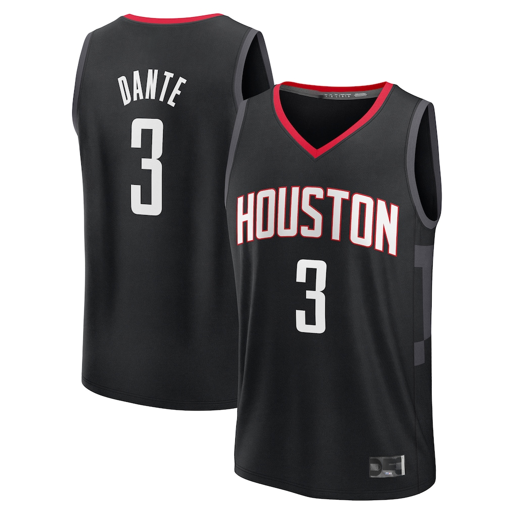 Ldoa H.Rockets #3 N'Faly Dante Black Fast Break Replica Player Stitched Jerseys-Statement Edition