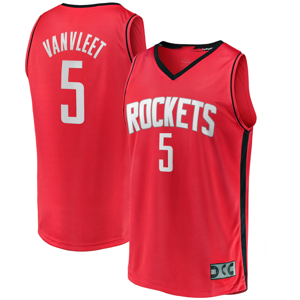 Ldoa H.Rockets #5 Fred VanVleet Red Fast Break Replica Player Stitched Jerseys-Icon Edition