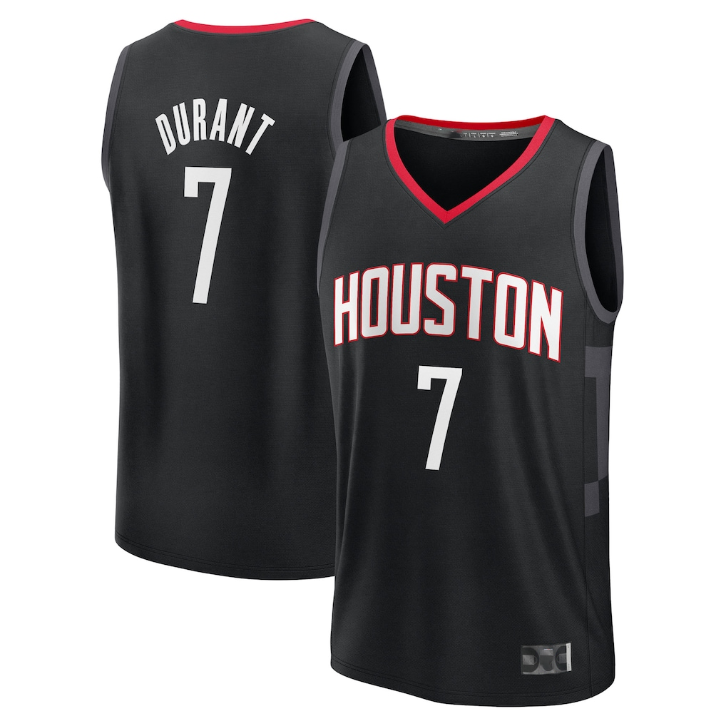Ldoa H.Rockets #7 Kevin Durant Black Fast Break Replica Player Stitched Jerseys-Statement Edition