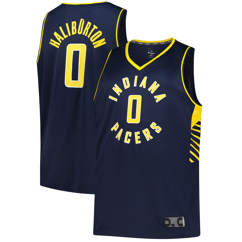 Ldoa I.Pacers #0 Tyrese Haliburton  Navy Big & Tall Fast Break Jerseys - Icon Edition