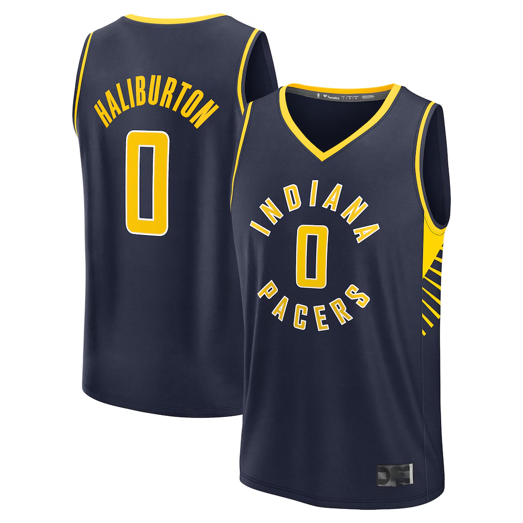Ldoa I.Pacers #0 Tyrese Haliburton  Navy Fast Break Replica Jerseys - Icon Edition