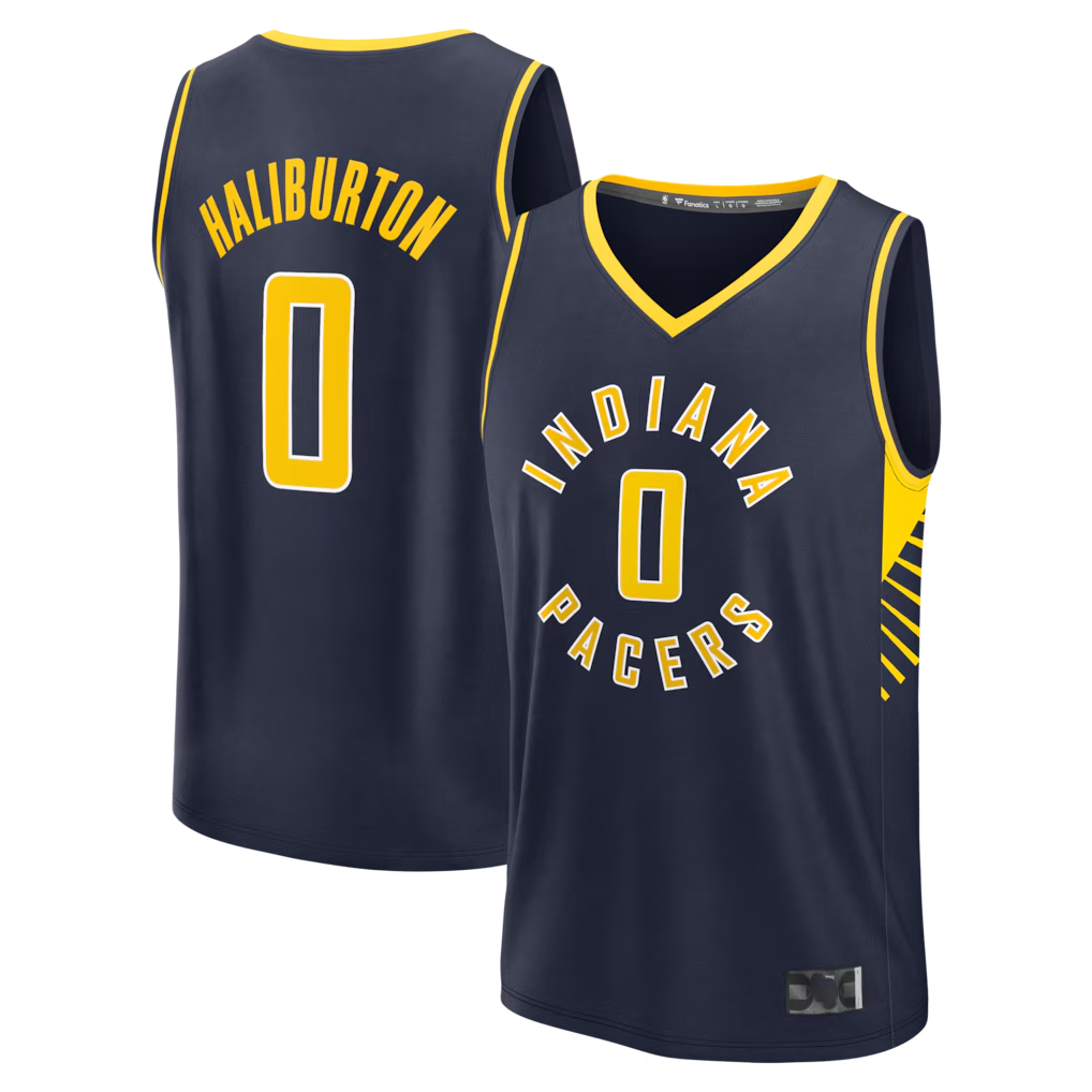 Ldoa I.Pacers #0 Tyrese Haliburton  Navy Fast Break Replica Jerseys - Icon Edition