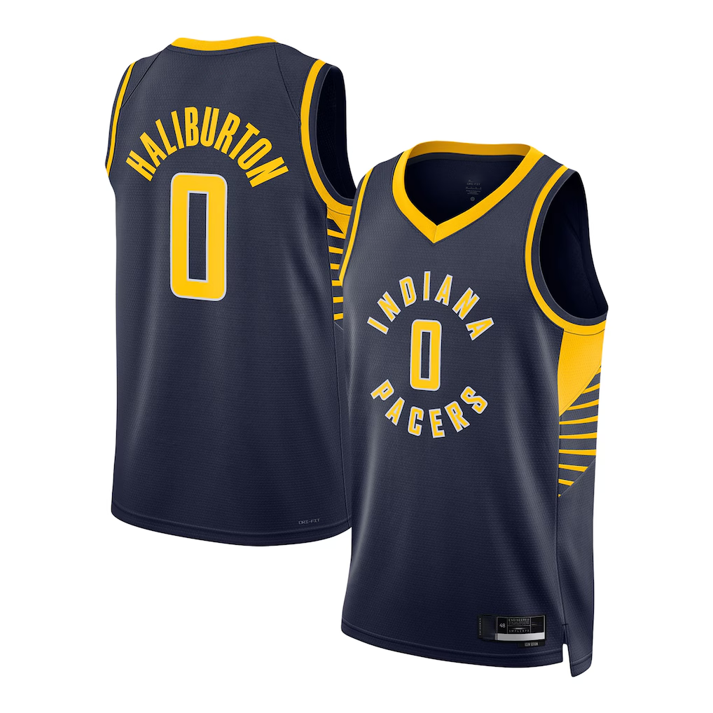 Ldoa I.Pacers #0 Tyrese Haliburton Navy Swingman Jerseys - Icon Edition