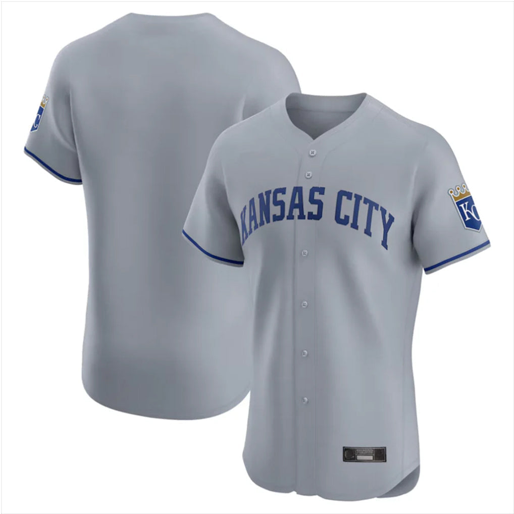 Ldoa KC.Royals Gray Limited Elite Home Blank Player Stitched Jerseys
