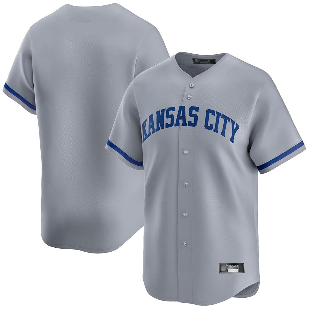 Ldoa KC.Royals Gray Limited Home Blank Player Stitched Jerseys