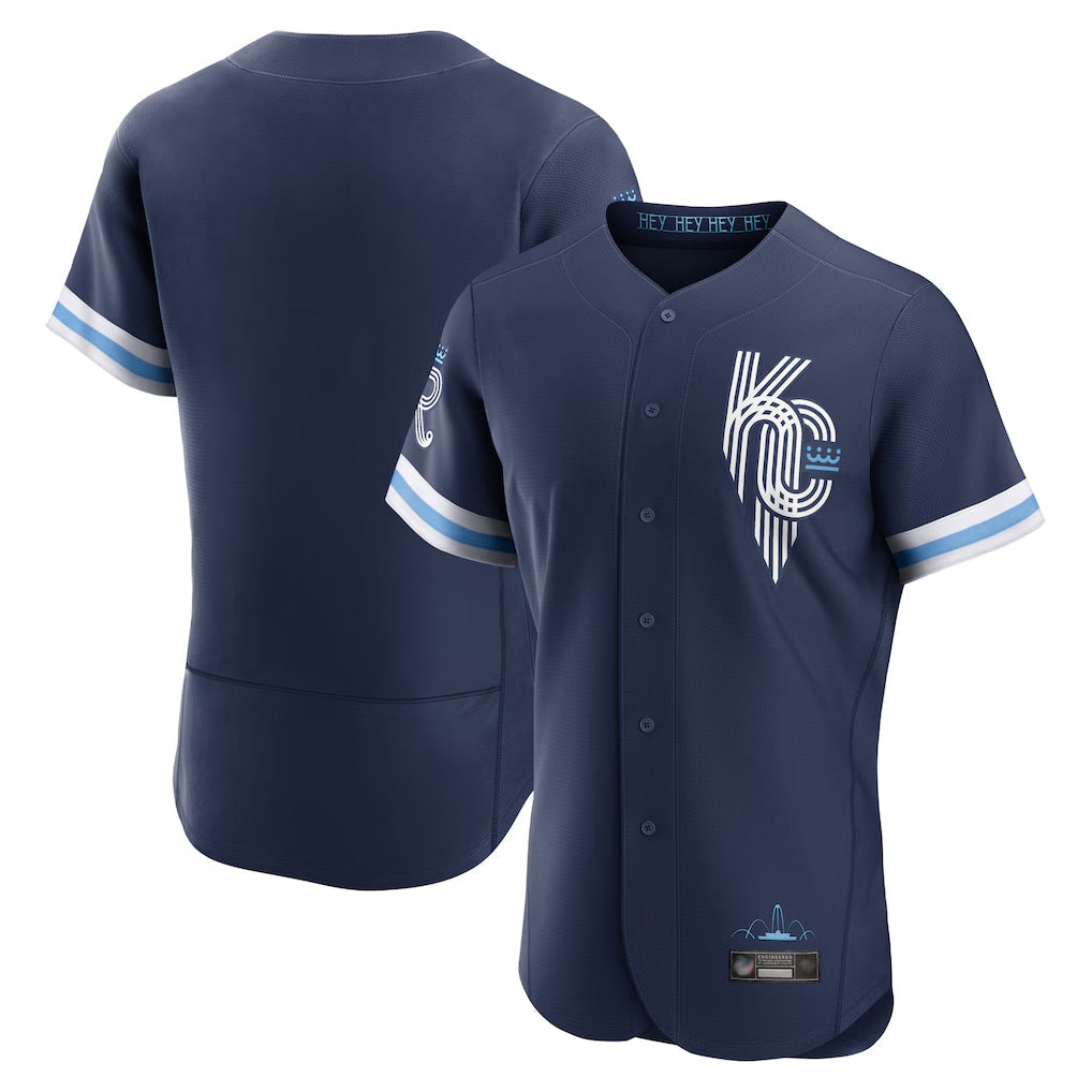 Ldoa KC.Royals Navy City Connect Limited Elite Home Blank Player Stitched Jerseys