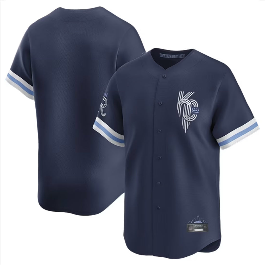 Ldoa KC.Royals Navy City Connect Limited Home Blank Player Stitched Jerseys