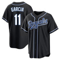 Ldoa KC.Royals #11 Maikel Garcia Player Black Carbon Fashion Home Game Stitched Jerseys