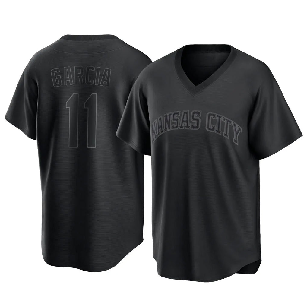 Ldoa KC.Royals #11 Maikel Garcia Player Black Fashion Game Stitched Jerseys