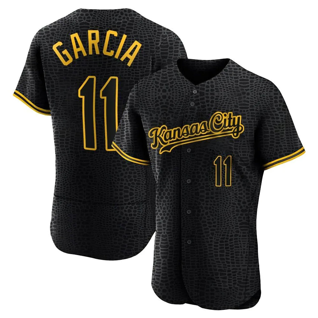 Ldoa KC.Royals #11 Maikel Garcia Player Black Snake Skin City Limited Elite Stitched Jerseys
