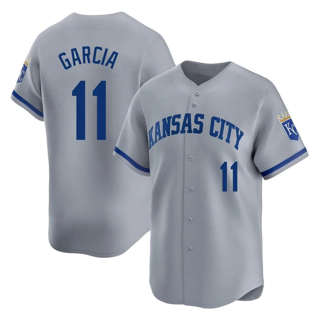 Ldoa KC.Royals #11 Maikel Garcia Player Gray Limited Home Stitched Jerseys