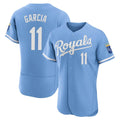Ldoa KC.Royals #11 Maikel Garcia Player Light Blue Alt Limited Elite Home Stitched Jerseys