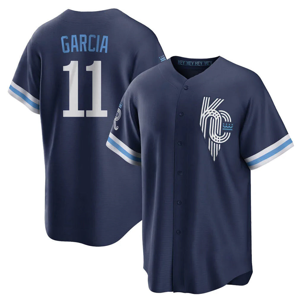 Ldoa KC.Royals #11 Maikel Garcia Player Navy City Connect Home Game Stitched Jerseys
