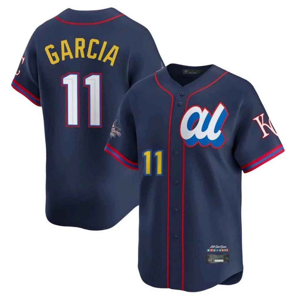 Ldoa KC.Royals #11 Maikel Garcia Player Navy Limited American League All-Star Edition Stitched Jerseys