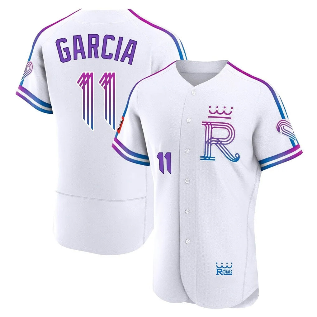 Ldoa KC.Royals #11 Maikel Garcia Player White 2026 City Connect Limited Elite Home Stitched Jerseys