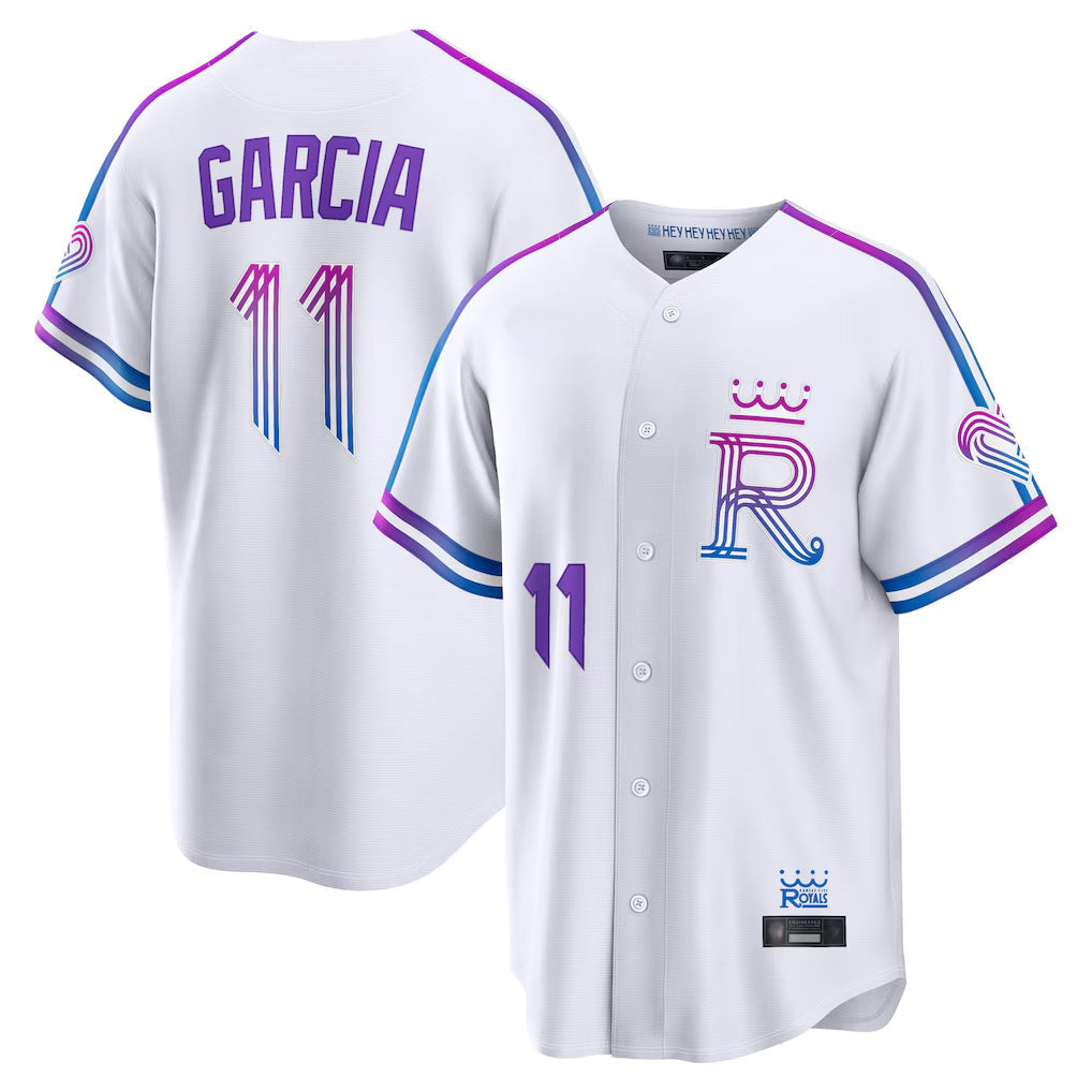 Ldoa KC.Royals #11 Maikel Garcia Player White 2026 City Connect Limited Home Stitched Jerseys