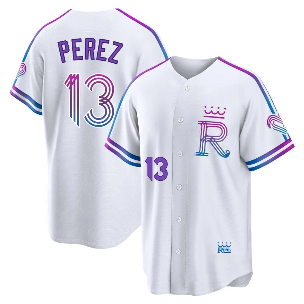 Ldoa KC.Royals #13 Salvador Perez Player White 2026 City Connect Limited Home Stitched Jerseys