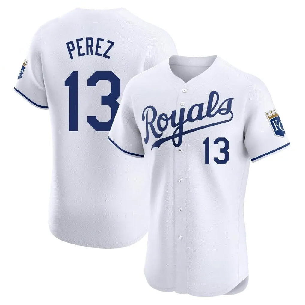 Ldoa KC.Royals #13 Salvador Perez Player White Alt Limited Elite Home Stitched Jerseys