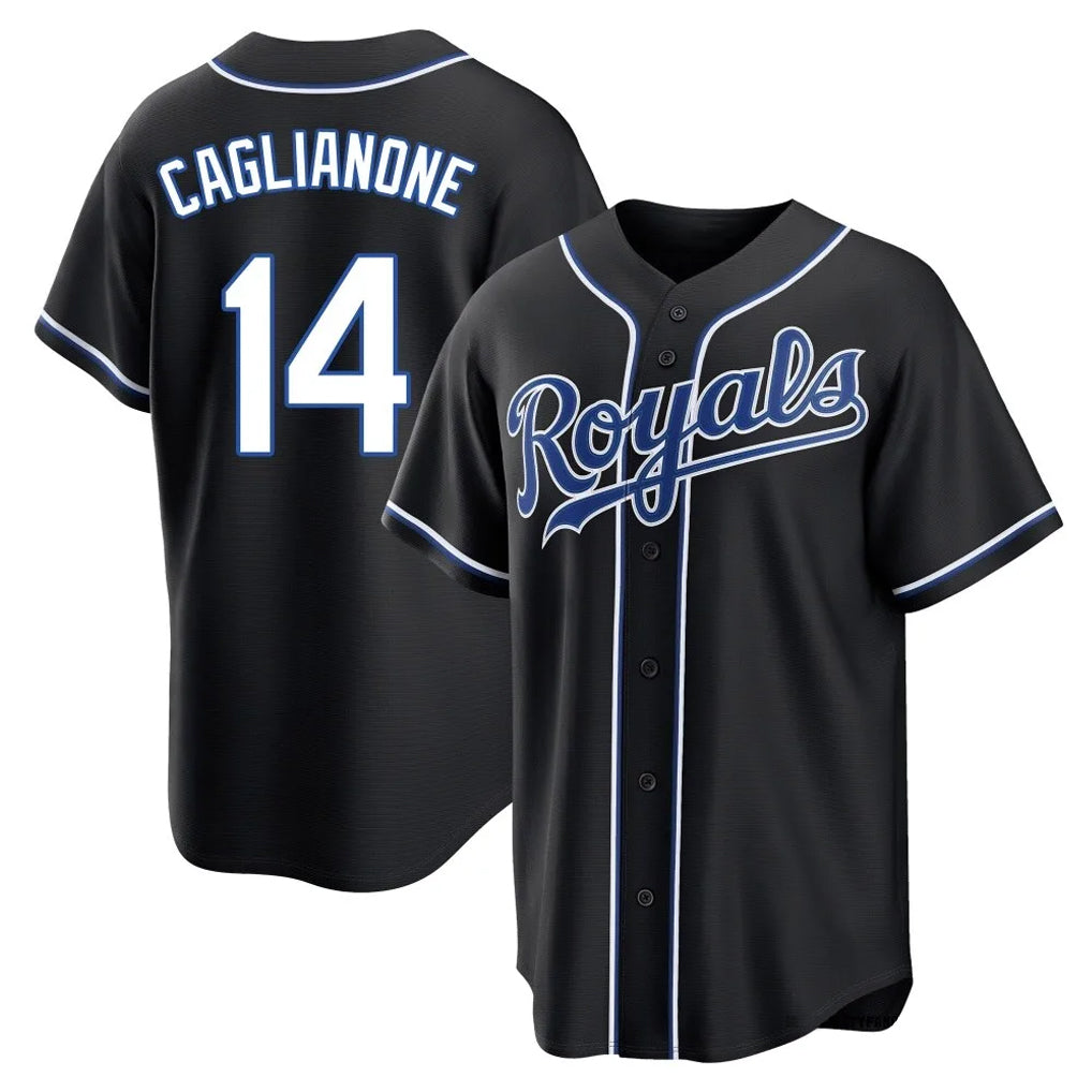Ldoa KC.Royals #14 Jac Caglianone Player Black Carbon Fashion Home Game Stitched Jerseys