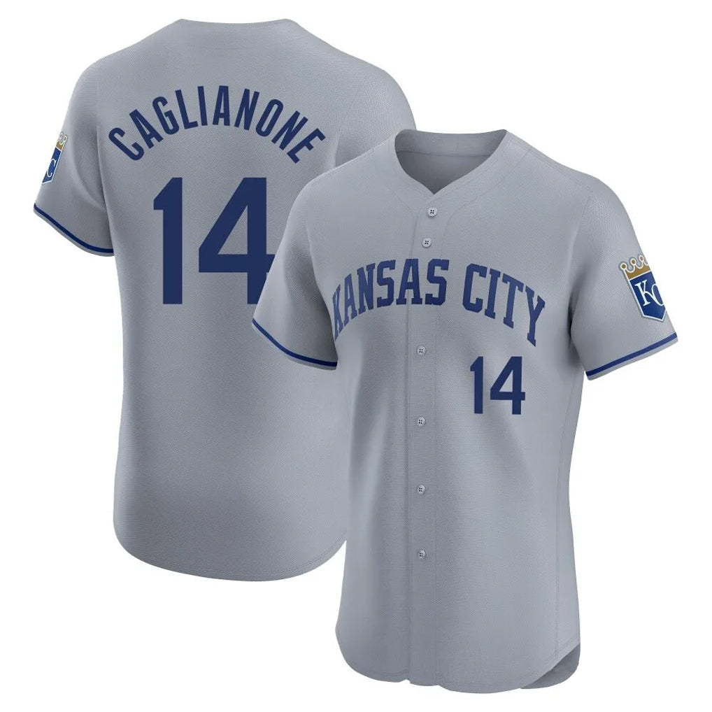 Ldoa KC.Royals #14 Jac Caglianone Player Gray Limited Elite Home Stitched Jerseys