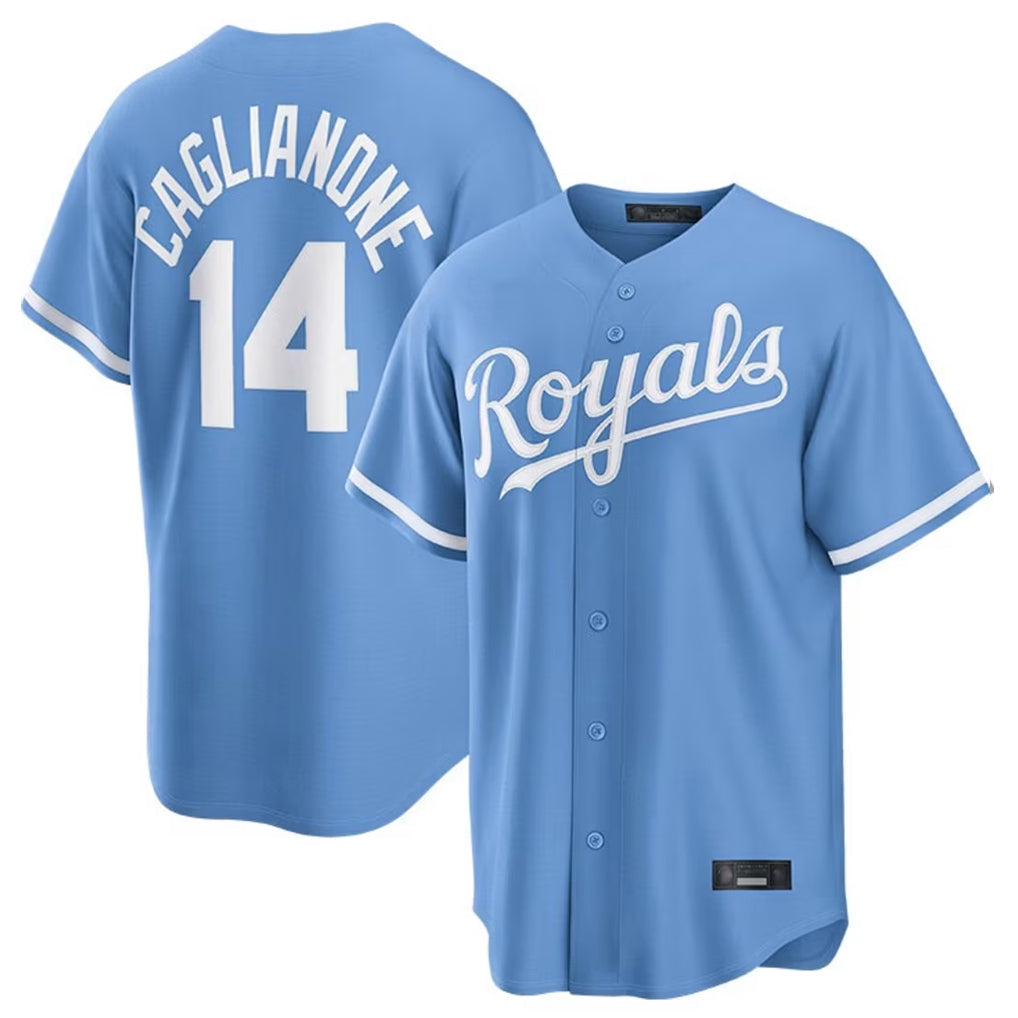 Ldoa KC.Royals #14 Jac Caglianone Player Light Blue Home Game Stitched Jerseys