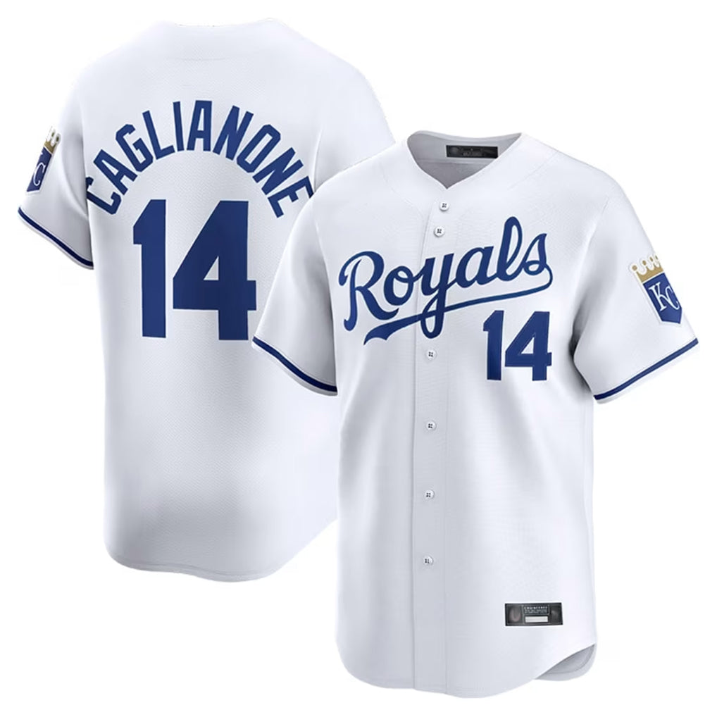Ldoa KC.Royals #14 Jac Caglianone Player White Alt Limited Home Stitched Jerseys