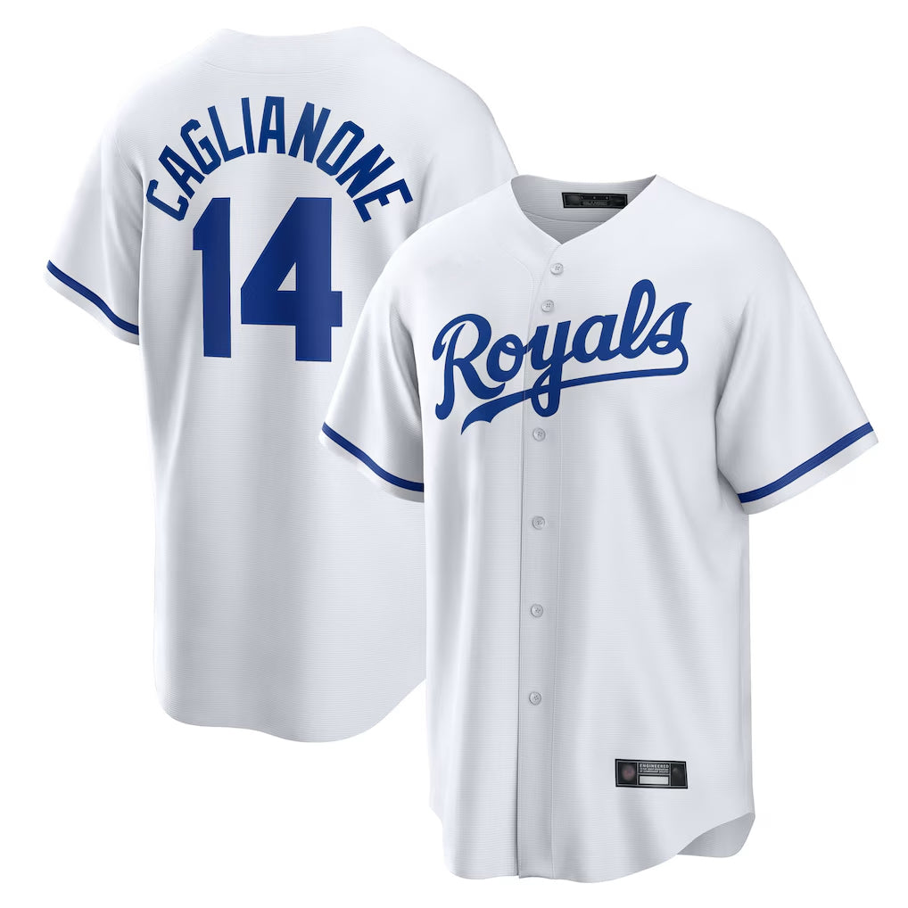 Ldoa KC.Royals #14 Jac Caglianone Player White Home Game Stitched Jerseys