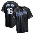Ldoa KC.Royals #16 Bo Jackson Player Black Carbon Fashion Home Game Stitched Jerseys