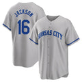 Ldoa KC.Royals #16 Bo Jackson Player Gray Game Home Stitched Jerseys