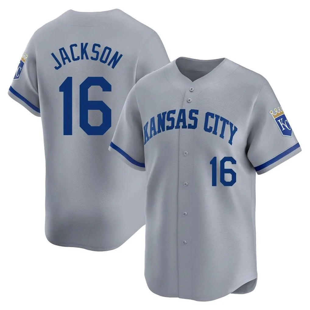 Ldoa KC.Royals #16 Bo Jackson Player Gray Limited Home Stitched Jerseys