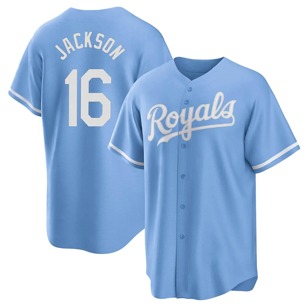 Ldoa KC.Royals #16 Bo Jackson Player Light Blue Home Game Stitched Jerseys