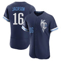 Ldoa KC.Royals #16 Bo Jackson Player Navy City Connect Limited Elite Home Stitched Jerseys