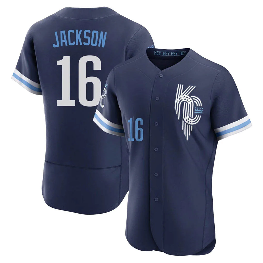 Ldoa KC.Royals #16 Bo Jackson Player Navy City Connect Limited Elite Home Stitched Jerseys