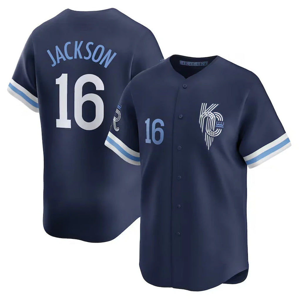 Ldoa KC.Royals #16 Bo Jackson Player Navy City Connect Limited Home Stitched Jerseys