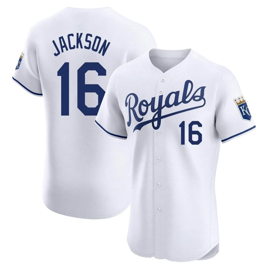 Ldoa KC.Royals #16 Bo Jackson Player White Alt Limited Elite Home Stitched Jerseys