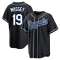 Ldoa KC.Royals #19 Michael Massey Player Black Carbon Fashion Home Game Stitched Jerseys