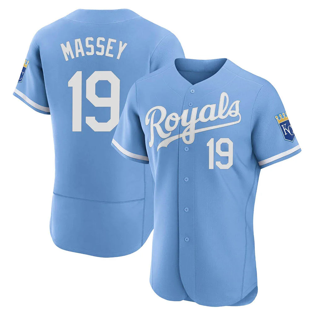 Ldoa KC.Royals #19 Michael Massey Player Light Blue Alt Limited Elite Home Stitched Jerseys