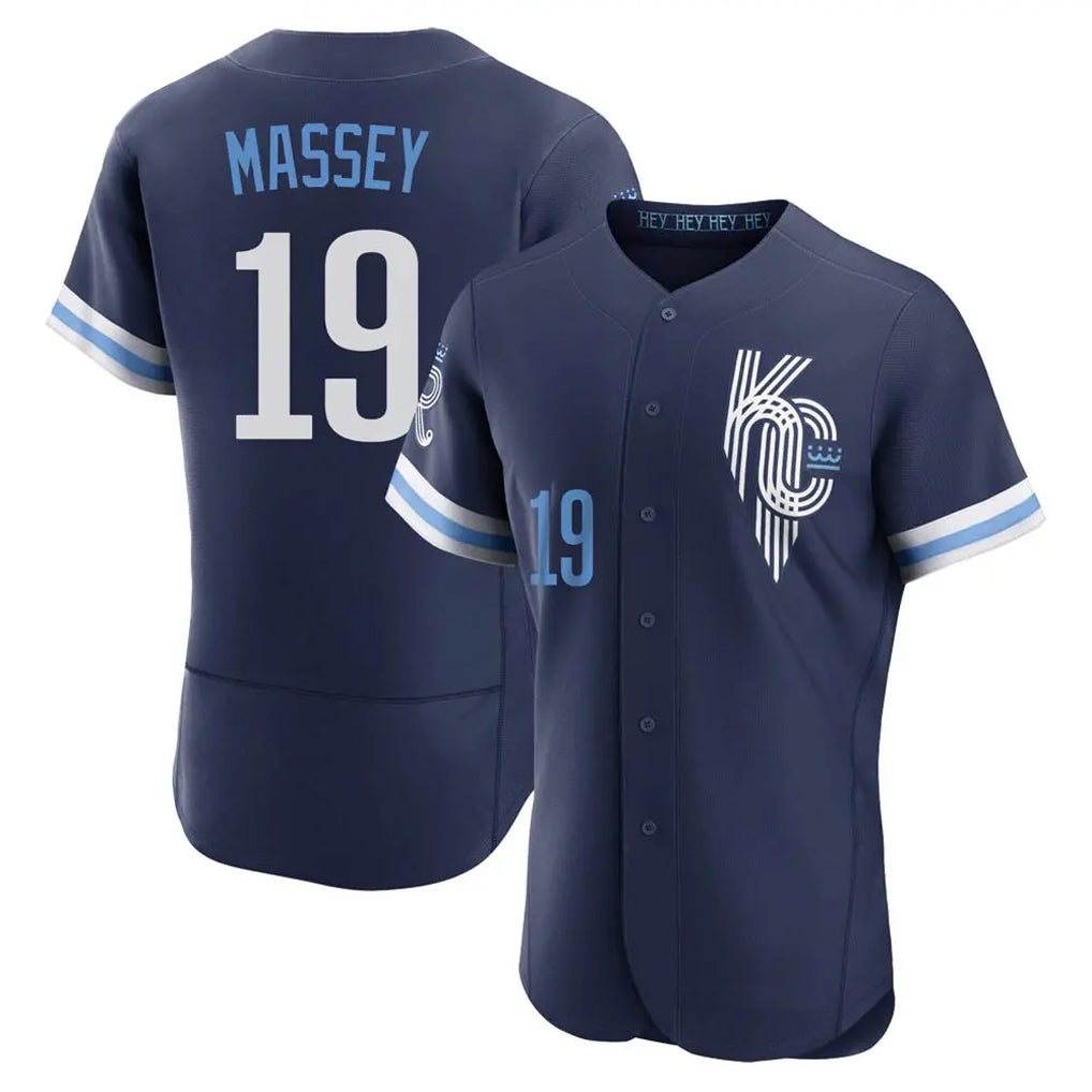Ldoa KC.Royals #19 Michael Massey Player Navy City Connect Limited Elite Home Stitched Jerseys