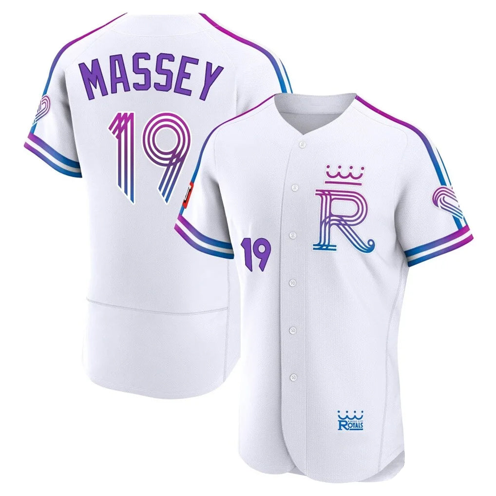 Ldoa KC.Royals #19 Michael Massey Player White 2026 City Connect Limited Elite Home Stitched Jerseys