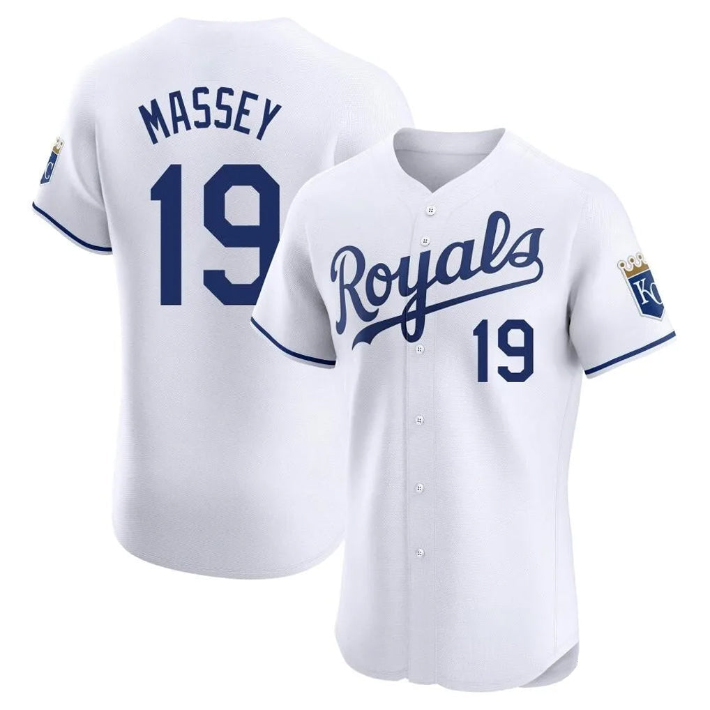 Ldoa KC.Royals #19 Michael Massey Player White Alt Limited Elite Home Stitched Jerseys