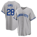 Ldoa KC.Royals #28 Kyle Isbel Player Gray Game Home Stitched Jerseys