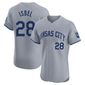 Ldoa KC.Royals #28 Kyle Isbel Player Gray Limited Elite Home Stitched Jerseys