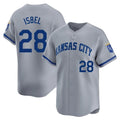 Ldoa KC.Royals #28 Kyle Isbel Player Gray Limited Home Stitched Jerseys